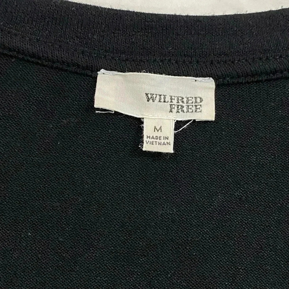 Wilfred Free women’s slouchy oversized long sleeve Vneck whimsygoth plain  black - Picture 5 of 9